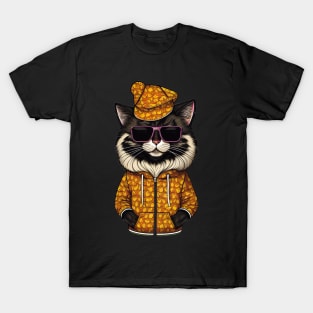 Paws & Fashion: Cat Rocking Hat and Sunglasses T-Shirt